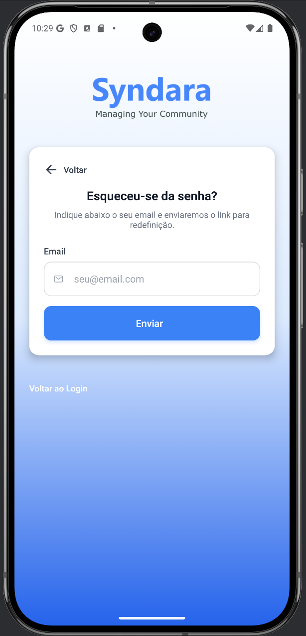 Recuperação de password Mobile