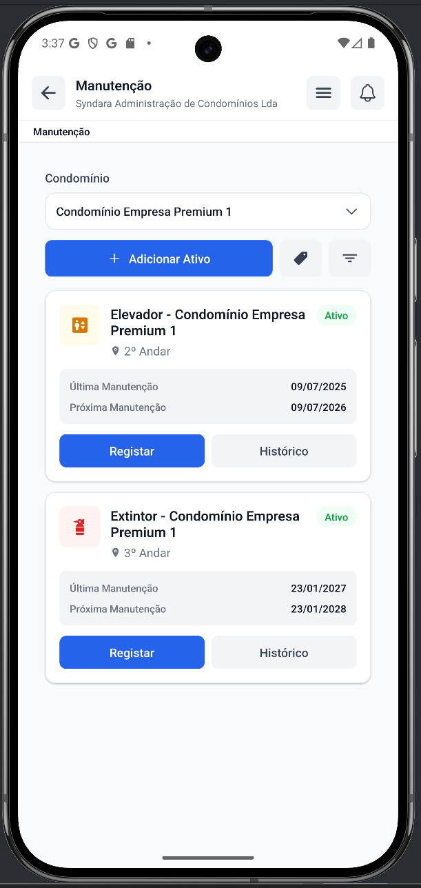 Manutenção Mobile - Lista