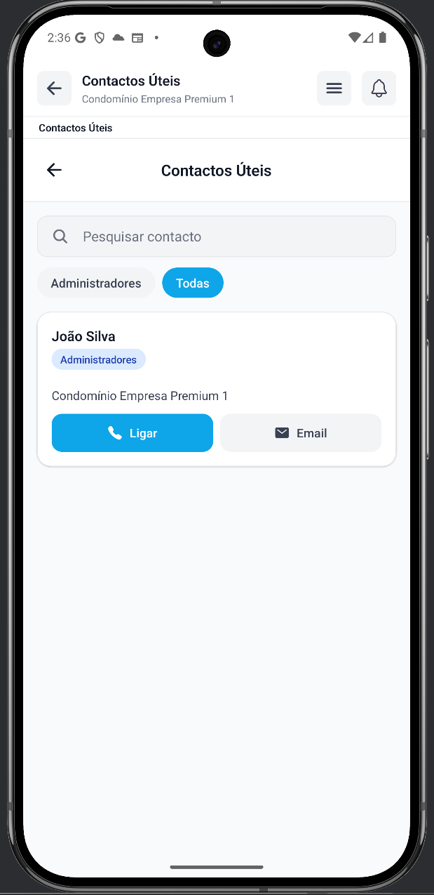 Contactos Úteis Mobile